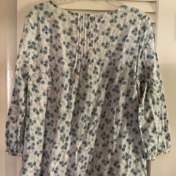 LRL LAUREN JEANS CO. RALPH LAUREN 100% COTTON DENIM BLUE FLORAL WOMAN BLOUSE XL - Picture 6 of 9